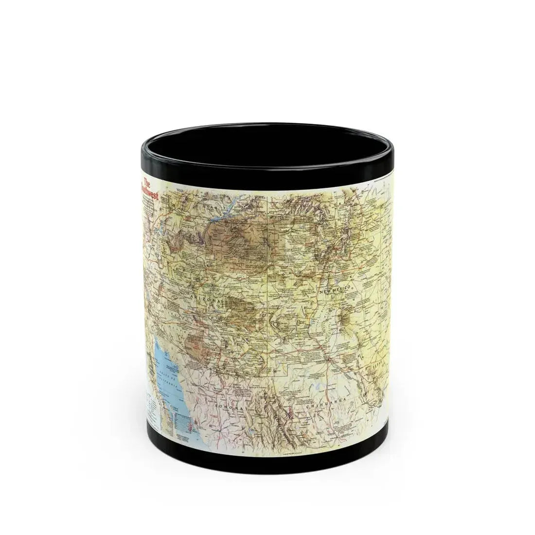 USA - Southwest 1 (1982) (Map) Black Coffee Mug 11oz - Go Mug Yourself