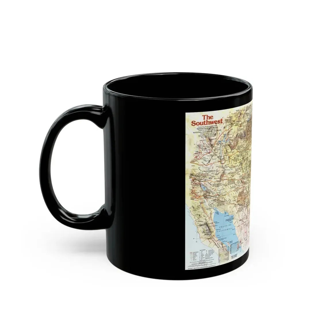 USA - Southwest 1 (1982) (Map) Black Coffee Mug - Go Mug Yourself