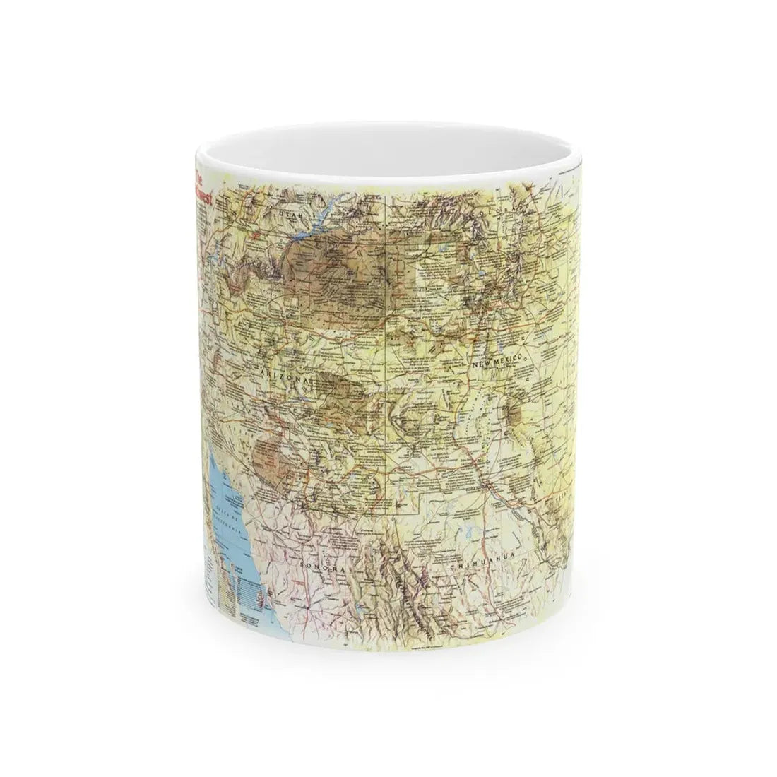 USA - Southwest 1 (1982) (Map) White Coffee Mug 11oz - Go Mug Yourself
