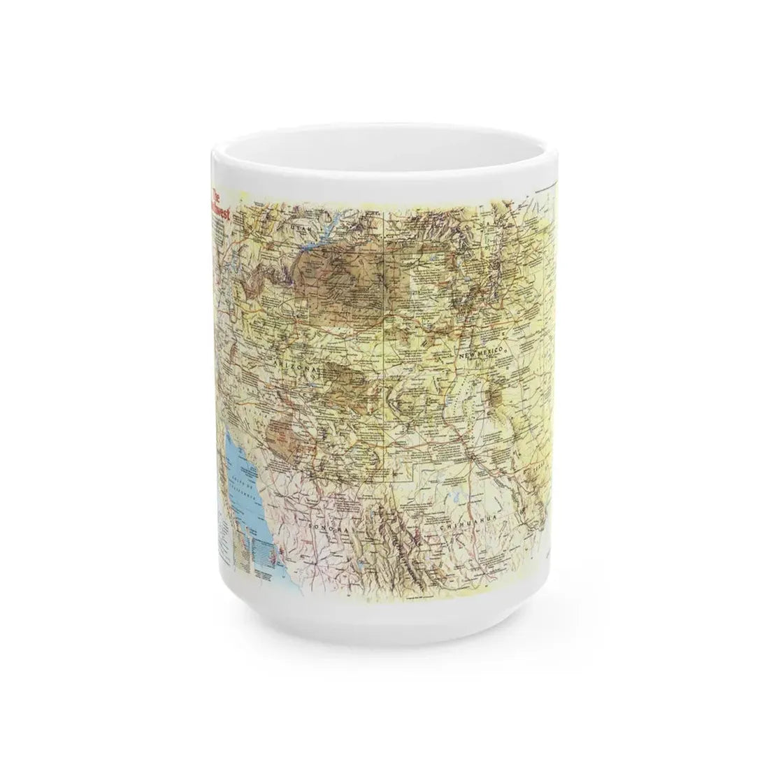 USA - Southwest 1 (1982) (Map) White Coffee Mug 15oz - Go Mug Yourself