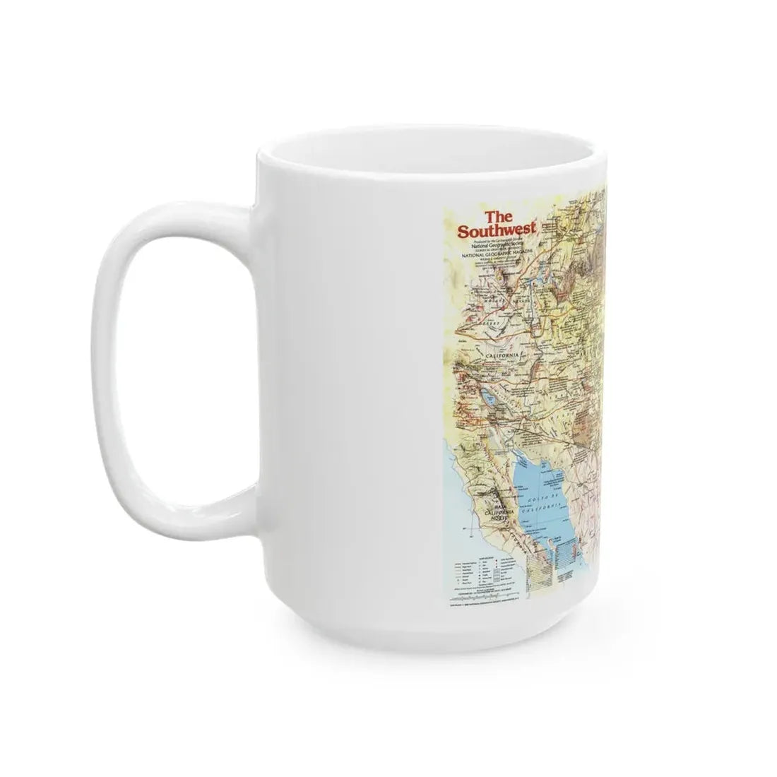 USA - Southwest 1 (1982) (Map) White Coffee Mug - Go Mug Yourself