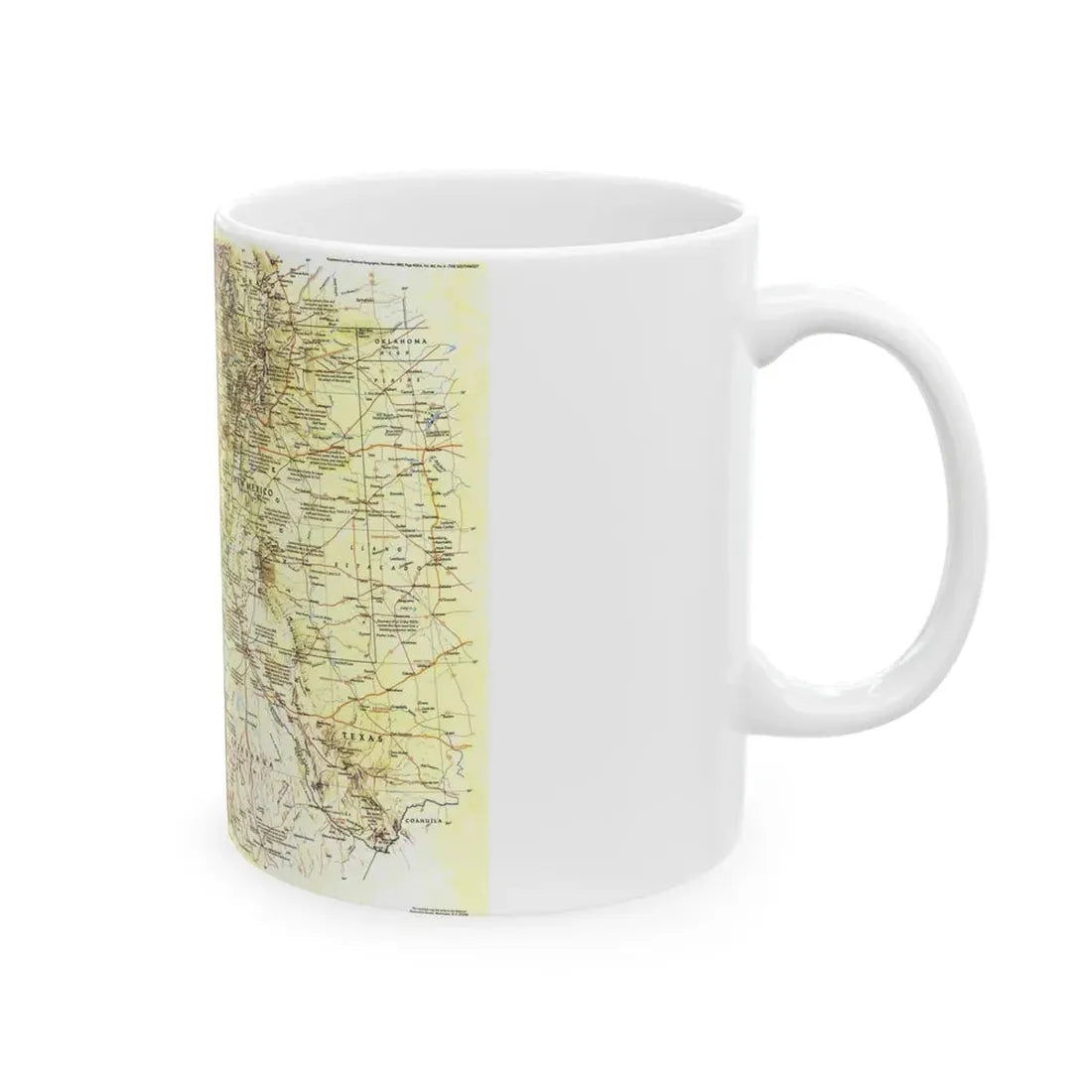 USA - Southwest 1 (1982) (Map) White Coffee Mug - Go Mug Yourself
