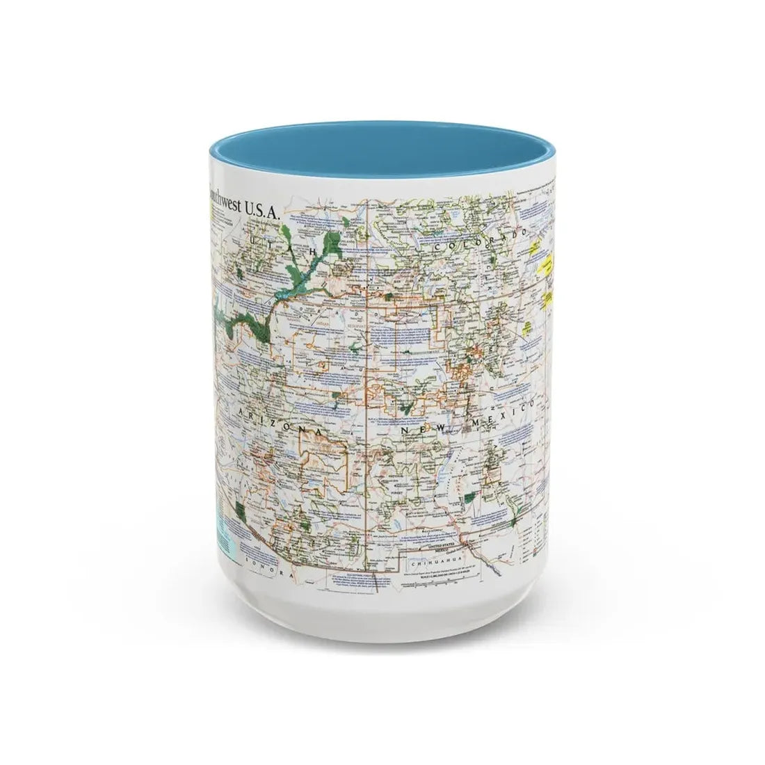 USA - Southwest (1992) (Map) Accent Coffee Mug 15oz Light Blue - Go Mug Yourself