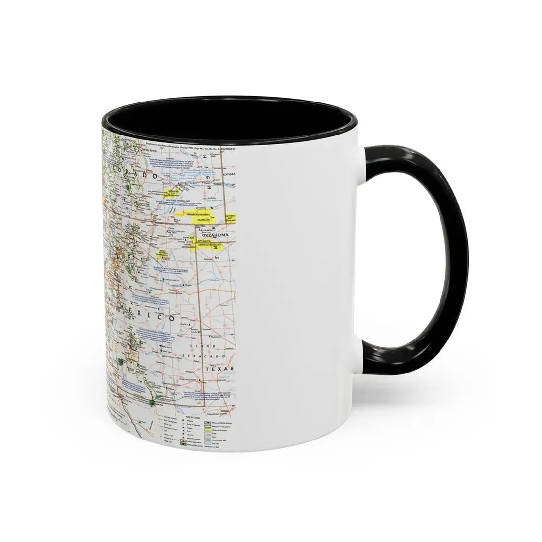USA - Southwest (1992) (Map) Accent Coffee Mug - Go Mug Yourself