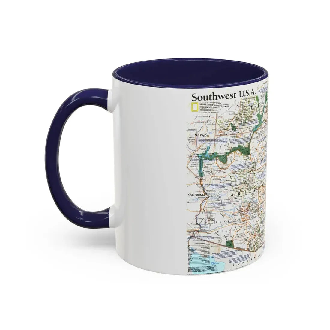 USA - Southwest (1992) (Map) Accent Coffee Mug - Go Mug Yourself