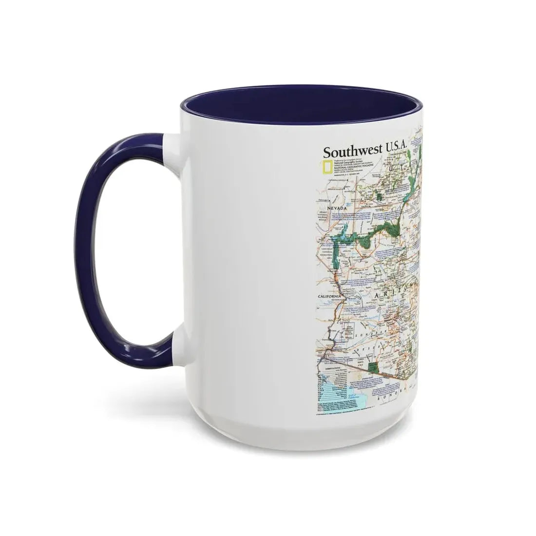 USA - Southwest (1992) (Map) Accent Coffee Mug - Go Mug Yourself