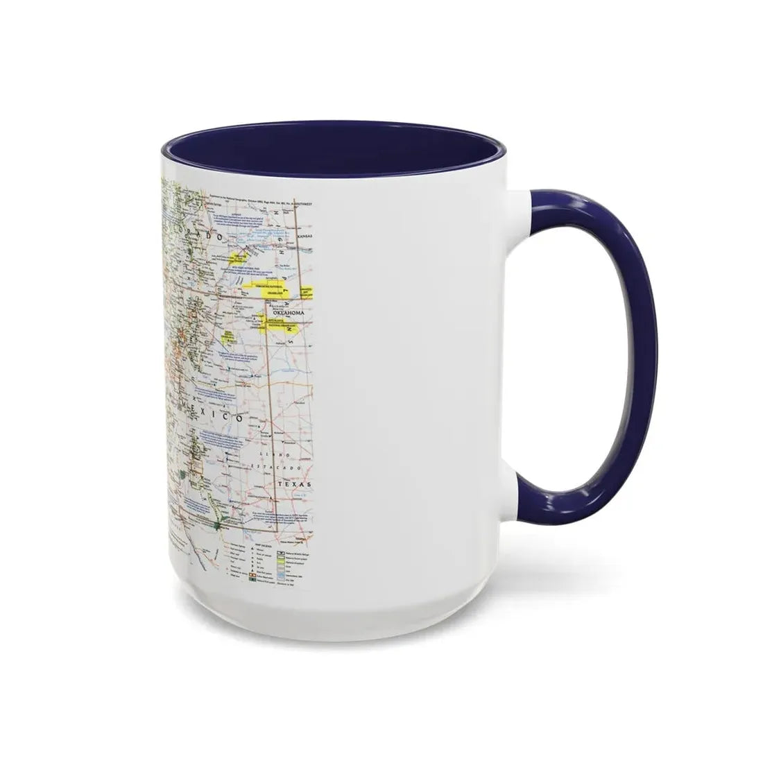 USA - Southwest (1992) (Map) Accent Coffee Mug - Go Mug Yourself