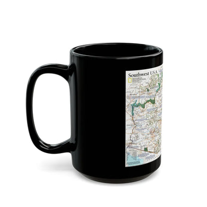 USA - Southwest (1992) (Map) Black Coffee Mug-Go Mug Yourself