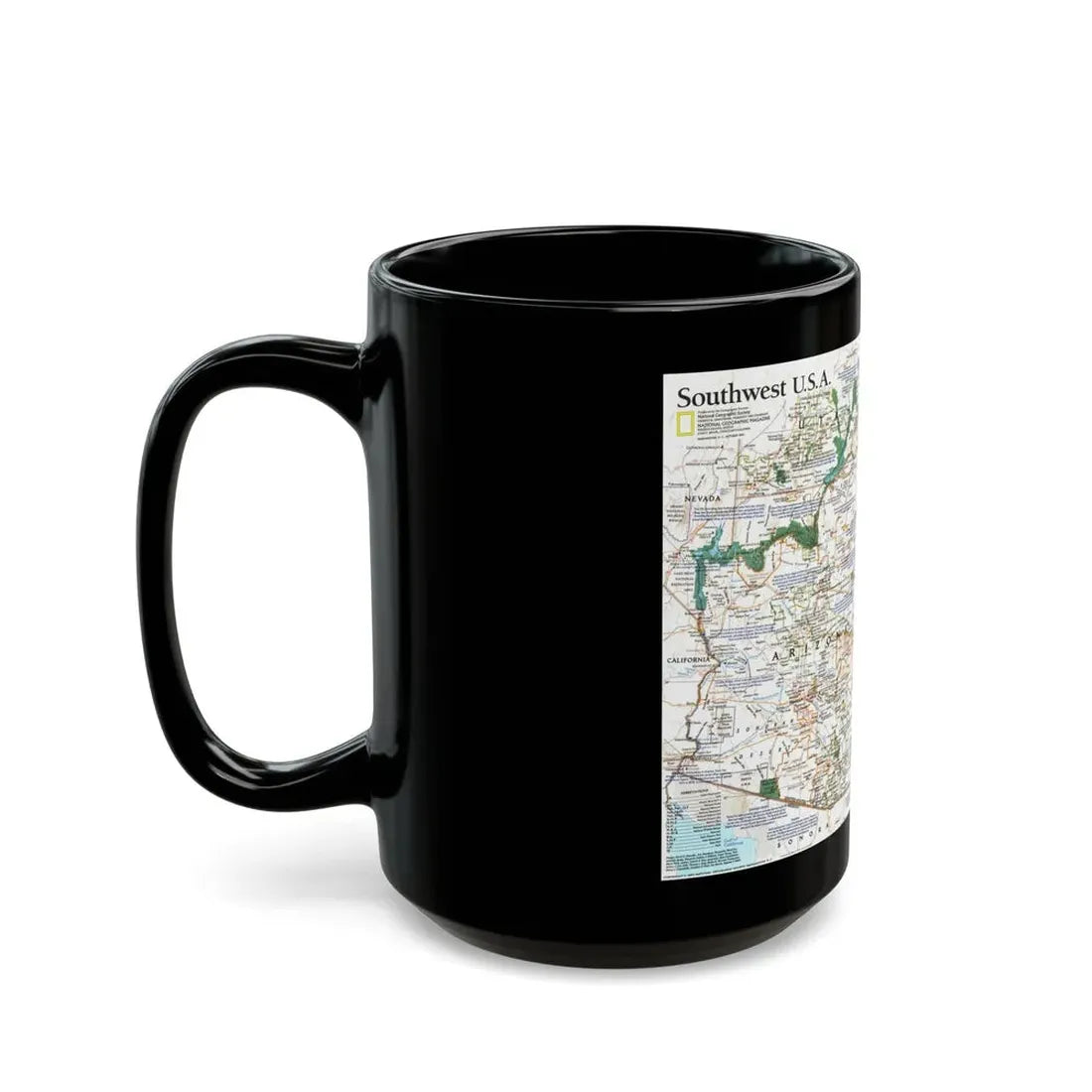 USA - Southwest (1992) (Map) Black Coffee Mug - Go Mug Yourself