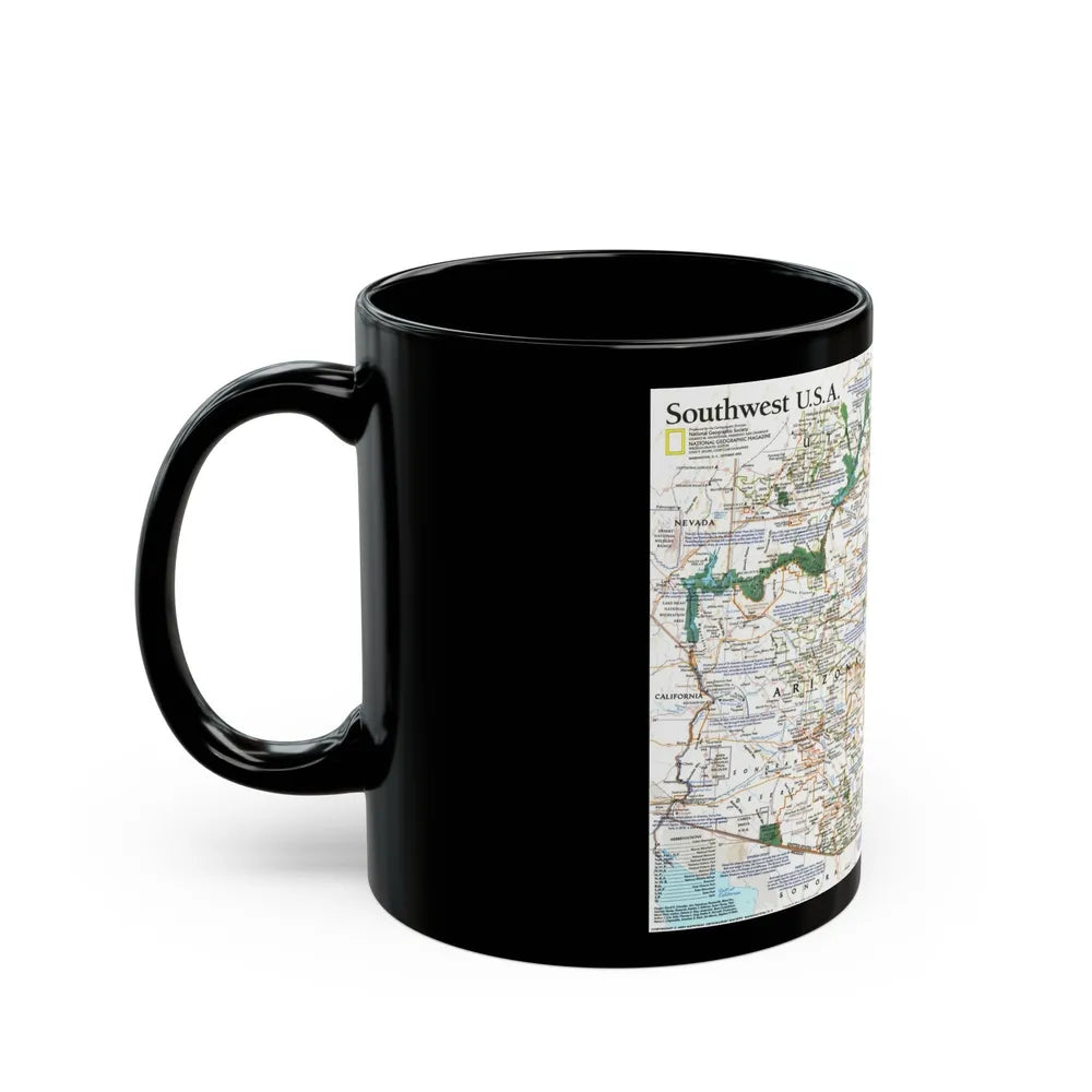 USA - Southwest (1992) (Map) Black Coffee Mug-Go Mug Yourself