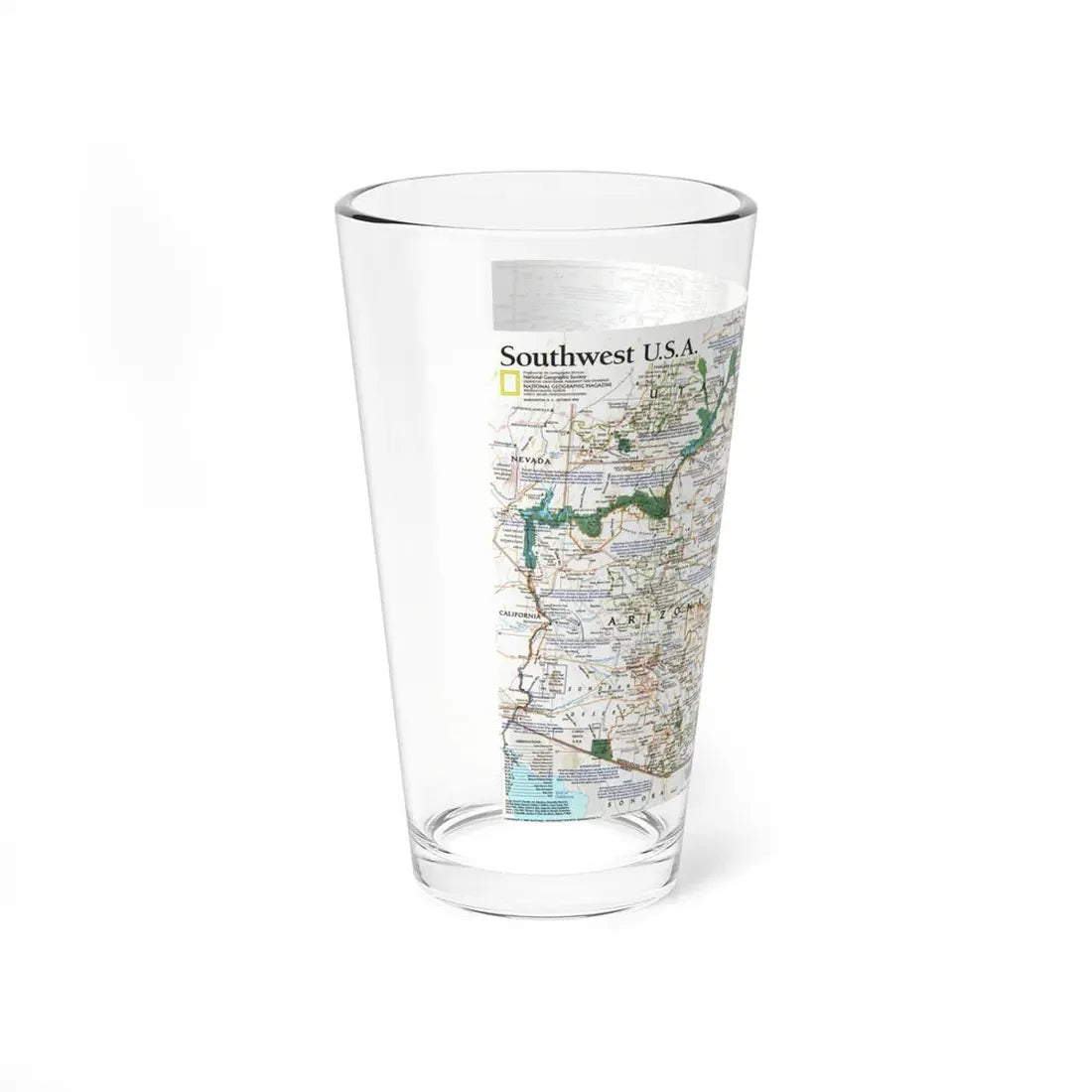 USA - Southwest (1992) (Map) Pint Glass 16oz - Go Mug Yourself