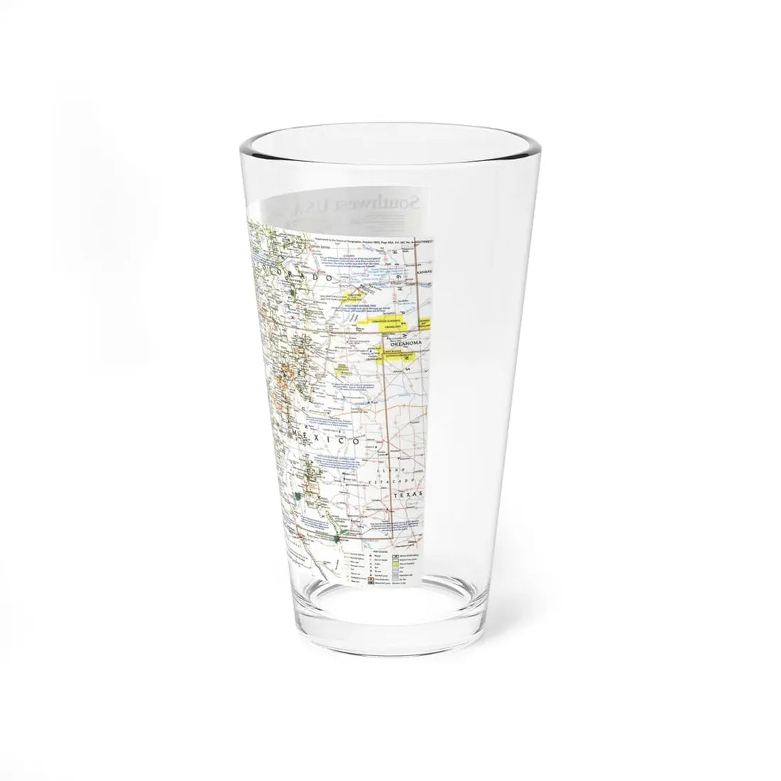 USA - Southwest (1992) (Map) Pint Glass 16oz - Go Mug Yourself