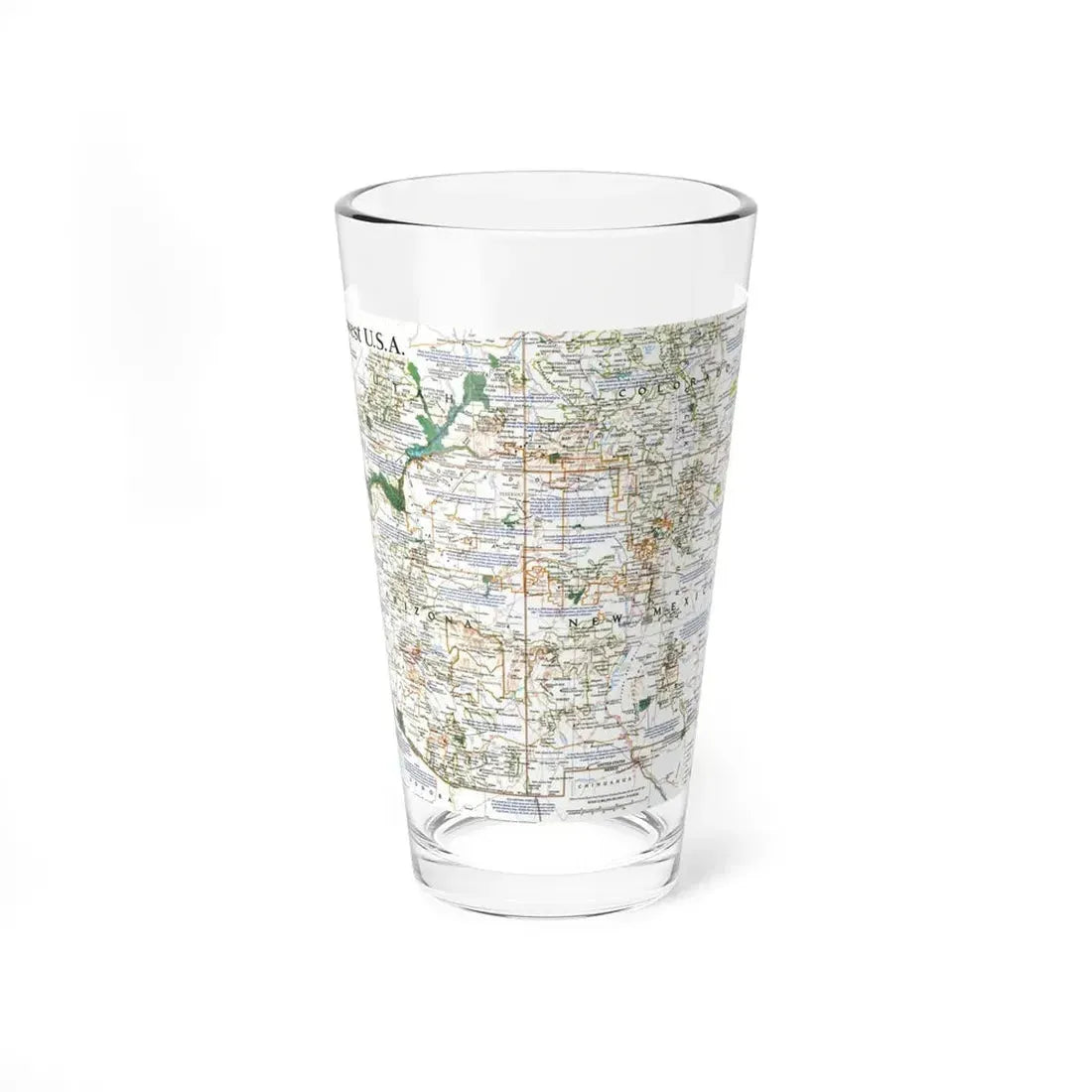 USA - Southwest (1992) (Map) Pint Glass 16oz - Go Mug Yourself