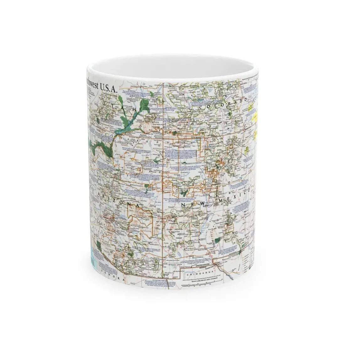USA - Southwest (1992) (Map) White Coffee Mug 11oz - Go Mug Yourself