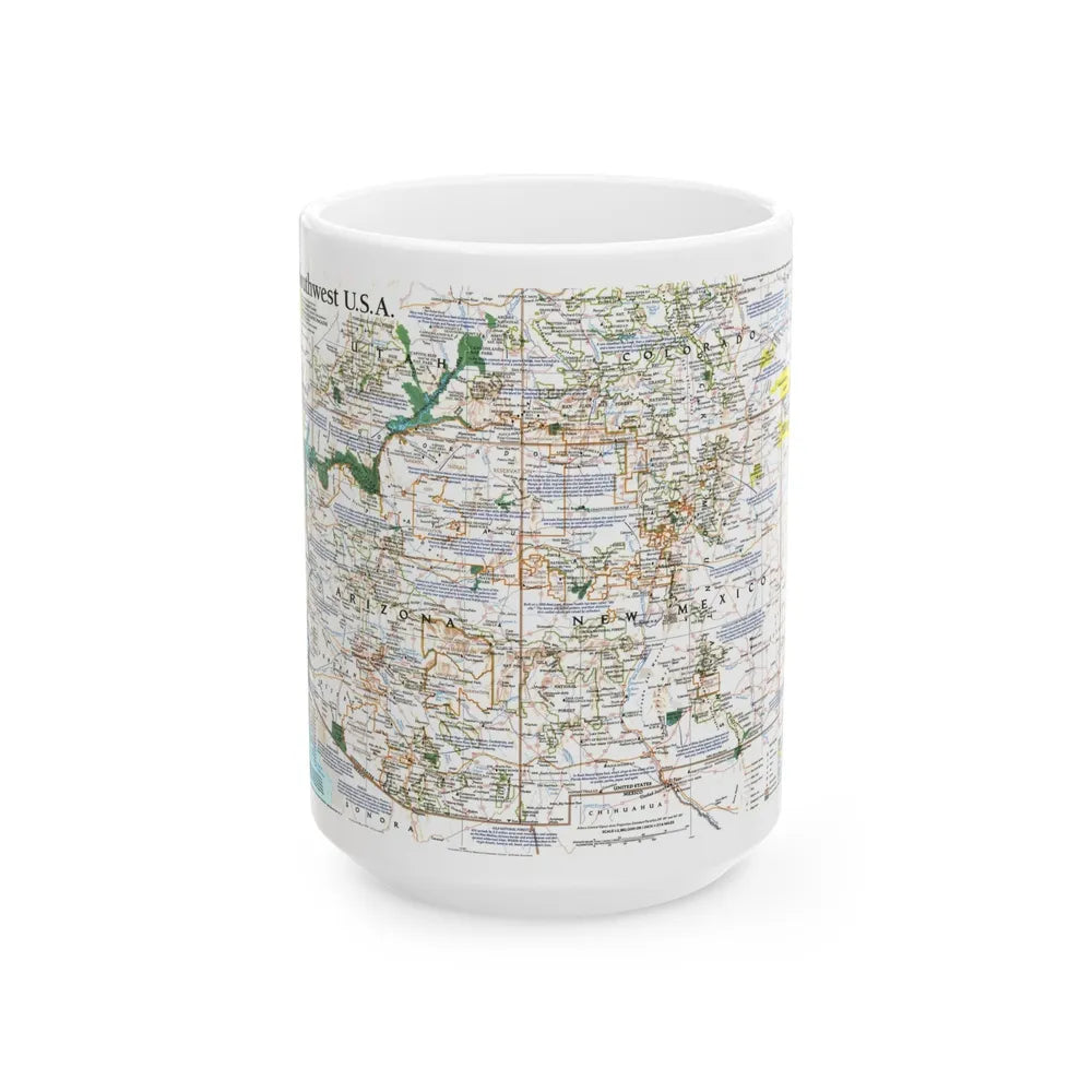 USA - Southwest (1992) (Map) White Coffee Mug-15oz-Go Mug Yourself