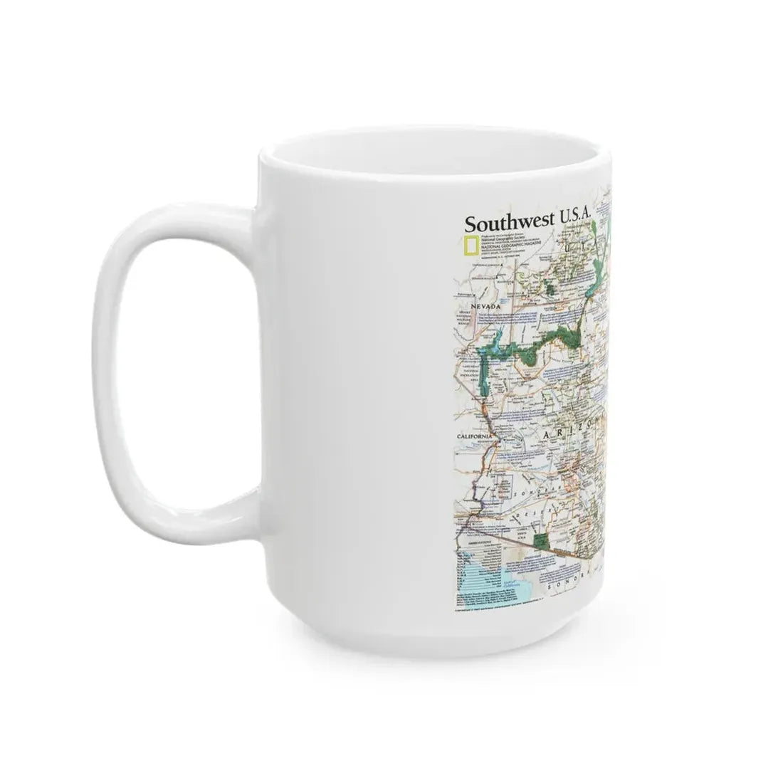 USA - Southwest (1992) (Map) White Coffee Mug - Go Mug Yourself