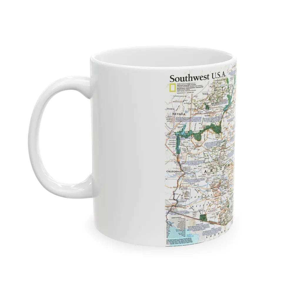 USA - Southwest (1992) (Map) White Coffee Mug-Go Mug Yourself