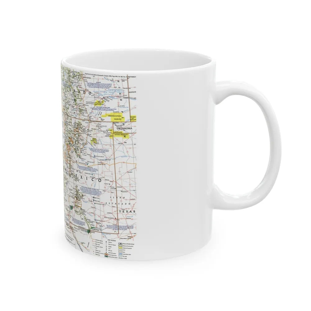 USA - Southwest (1992) (Map) White Coffee Mug-Go Mug Yourself