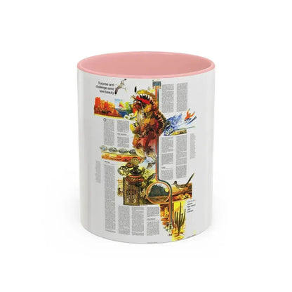 USA - Southwest 2 (1977) (Map) Accent Coffee Mug 11oz Pink - Go Mug Yourself