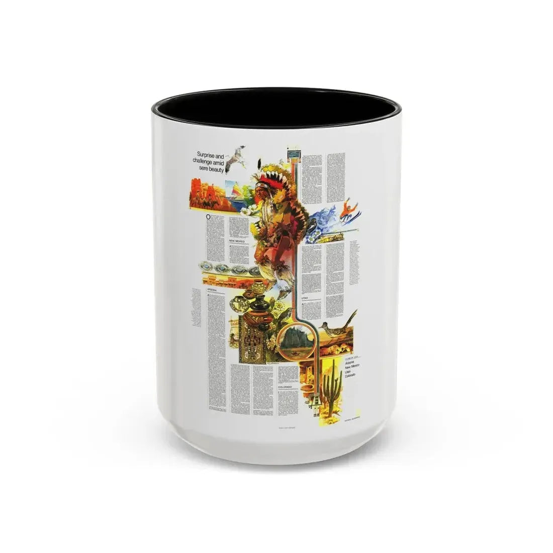 USA - Southwest 2 (1977) (Map) Accent Coffee Mug 15oz Black - Go Mug Yourself