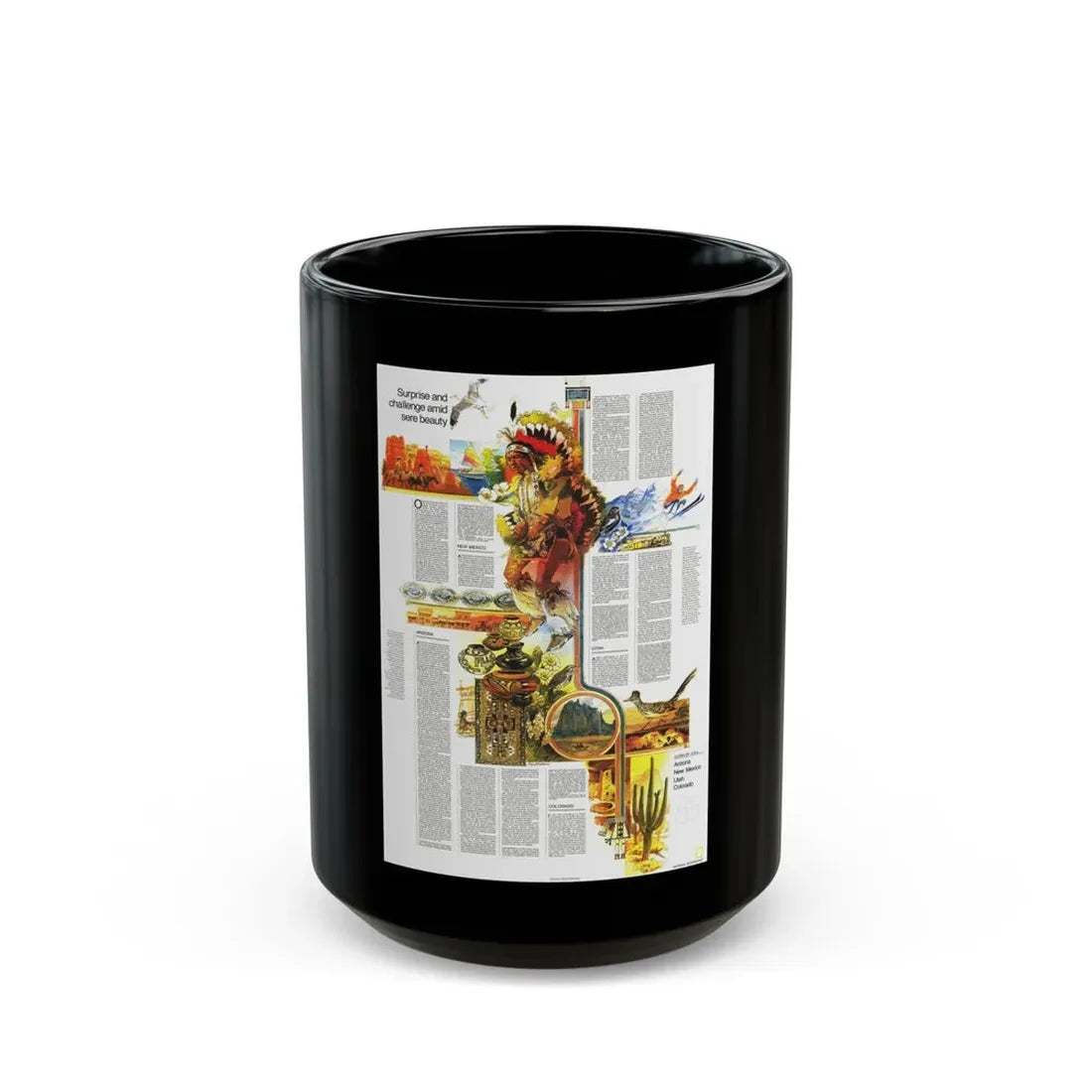 USA - Southwest 2 (1977) (Map) Black Coffee Mug - Go Mug Yourself