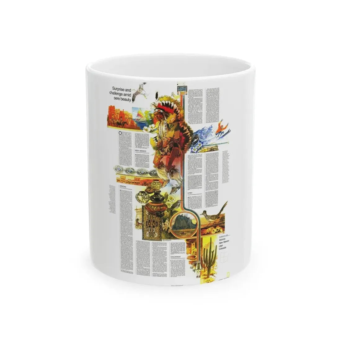USA - Southwest 2 (1977) (Map) White Coffee Mug 11oz - Go Mug Yourself