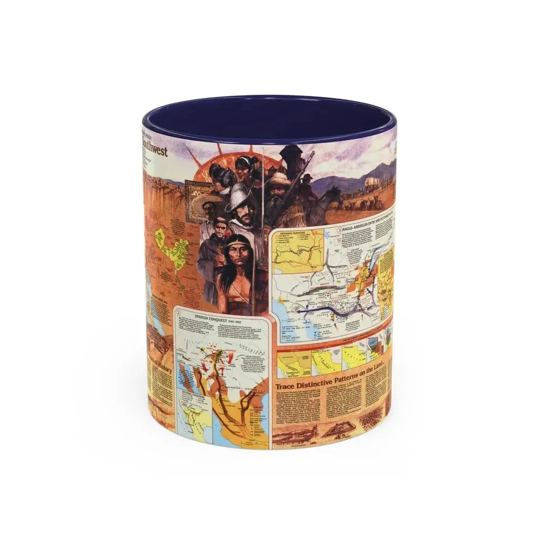 USA - Southwest 2 (1982) (Map) Accent Coffee Mug 11oz Navy - Go Mug Yourself