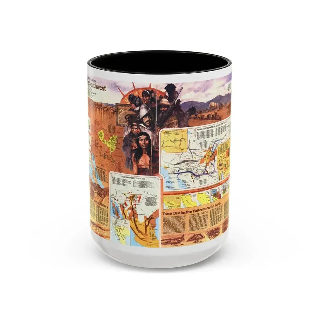 USA - Southwest 2 (1982) (Map) Accent Coffee Mug 15oz Black - Go Mug Yourself