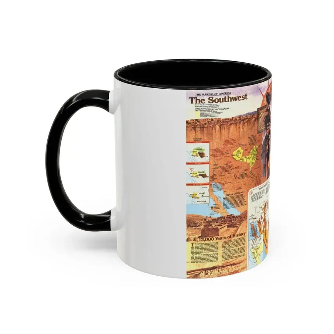 USA - Southwest 2 (1982) (Map) Accent Coffee Mug - Go Mug Yourself