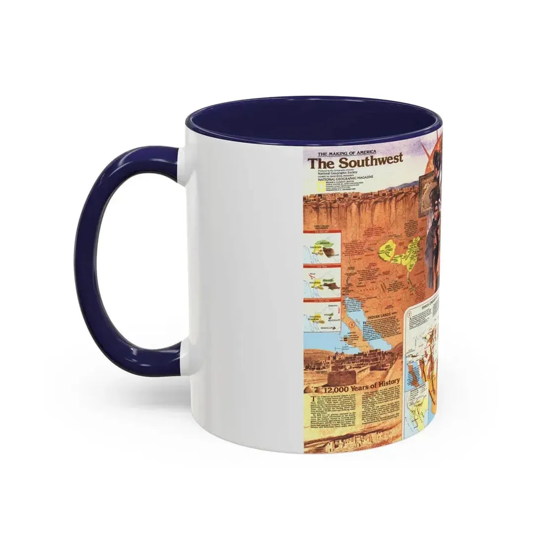 USA - Southwest 2 (1982) (Map) Accent Coffee Mug - Go Mug Yourself