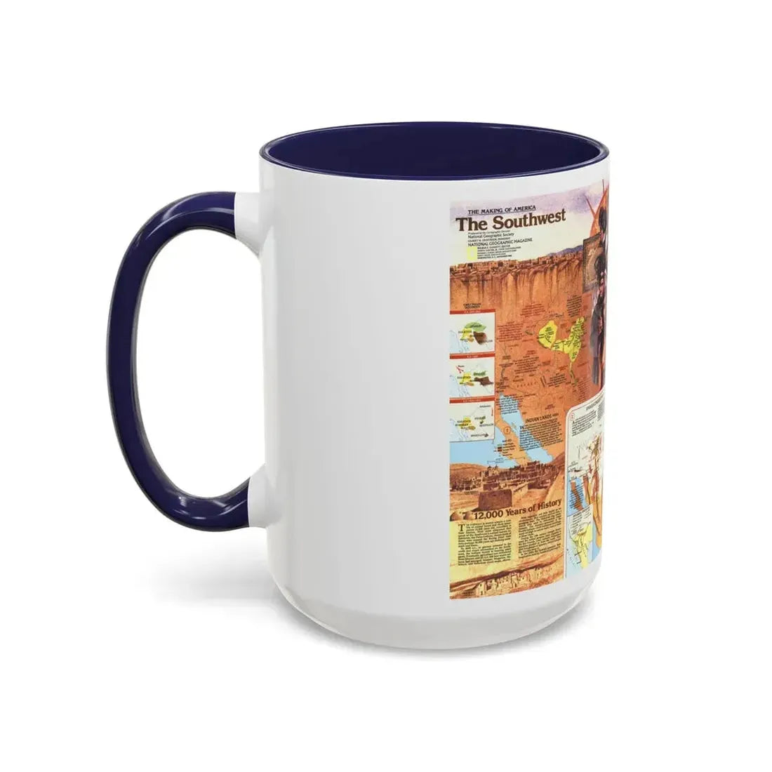 USA - Southwest 2 (1982) (Map) Accent Coffee Mug - Go Mug Yourself
