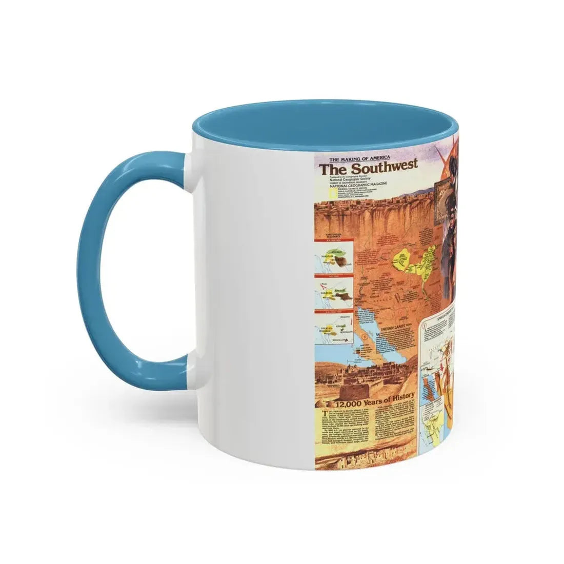 USA - Southwest 2 (1982) (Map) Accent Coffee Mug - Go Mug Yourself