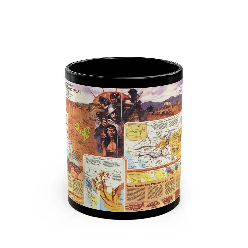 USA - Southwest 2 (1982) (Map) Black Coffee Mug-11oz-Go Mug Yourself