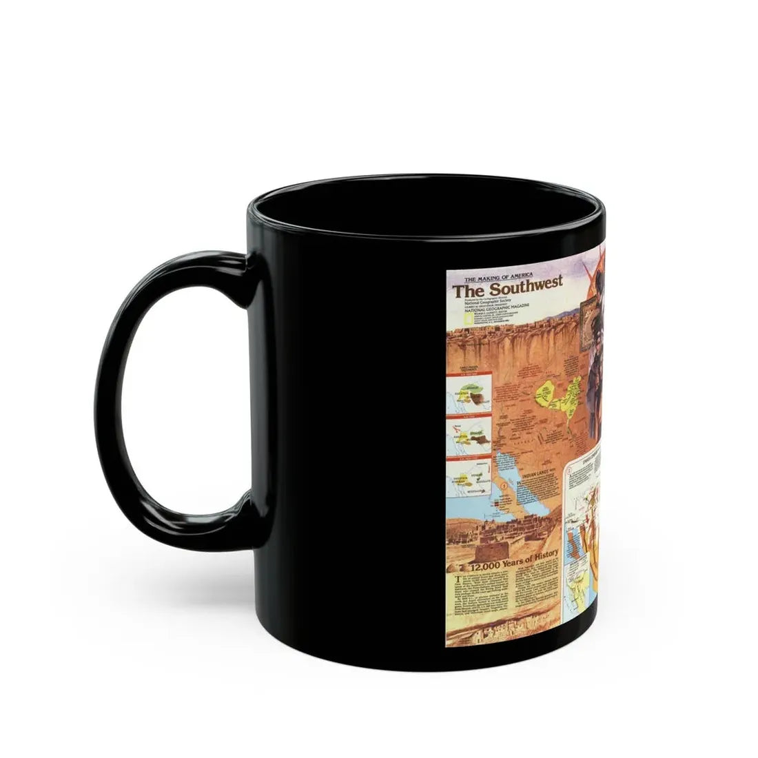 USA - Southwest 2 (1982) (Map) Black Coffee Mug - Go Mug Yourself