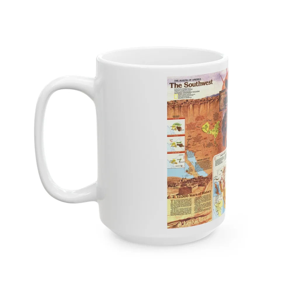 USA - Southwest 2 (1982) (Map) White Coffee Mug-Go Mug Yourself