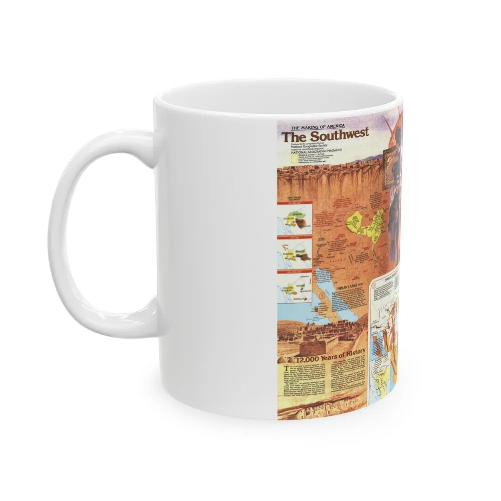 USA - Southwest 2 (1982) (Map) White Coffee Mug-Go Mug Yourself