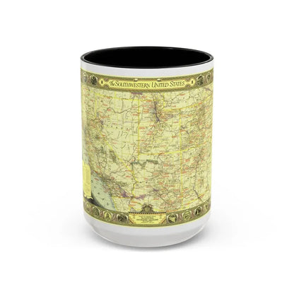 USA - Southwestern (1940) (Map) Accent Coffee Mug 15oz Black - Go Mug Yourself