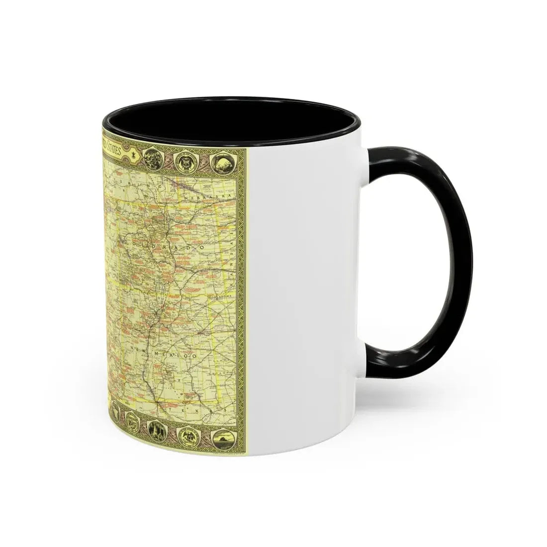 USA - Southwestern (1940) (Map) Accent Coffee Mug - Go Mug Yourself