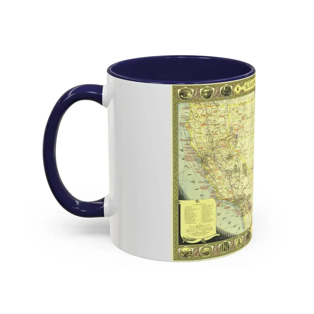 USA - Southwestern (1940) (Map) Accent Coffee Mug - Go Mug Yourself