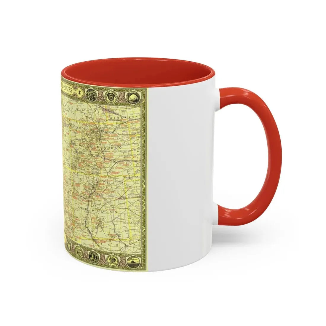 USA - Southwestern (1940) (Map) Accent Coffee Mug - Go Mug Yourself