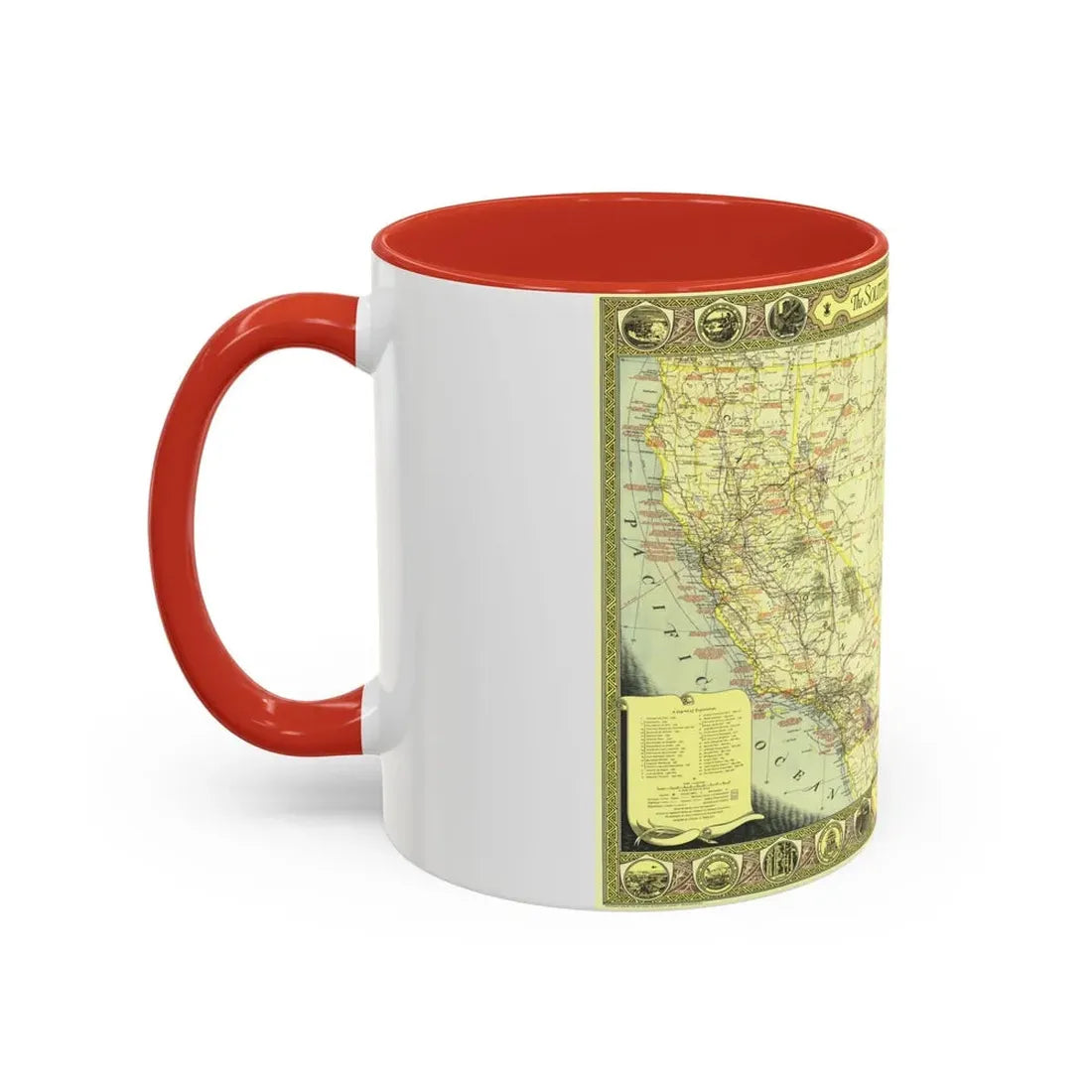 USA - Southwestern (1940) (Map) Accent Coffee Mug - Go Mug Yourself