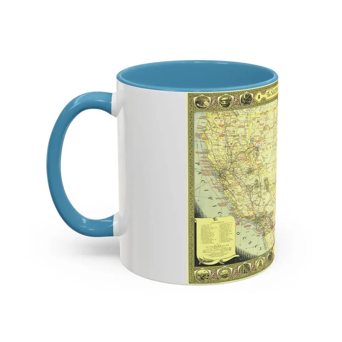 USA - Southwestern (1940) (Map) Accent Coffee Mug - Go Mug Yourself