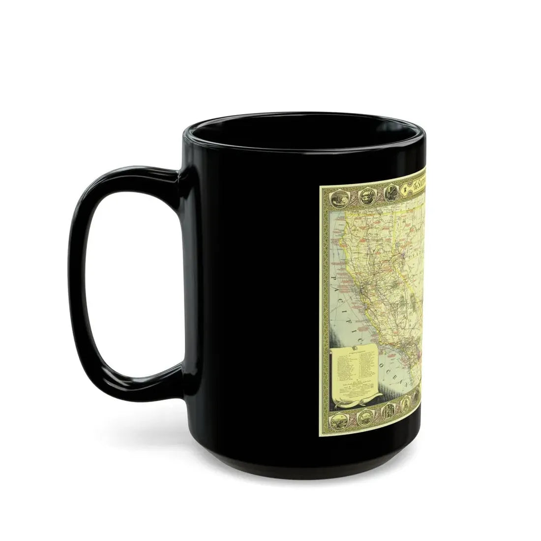 USA - Southwestern (1940) (Map) Black Coffee Mug - Go Mug Yourself