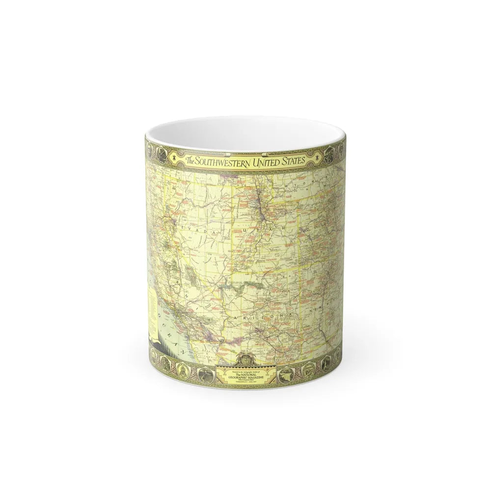 USA - Southwestern (1940) (Map) Color Changing Mug 11oz-11oz-Go Mug Yourself