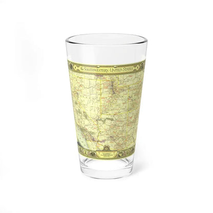 USA - Southwestern (1940) (Map) Pint Glass 16oz 16oz - Go Mug Yourself
