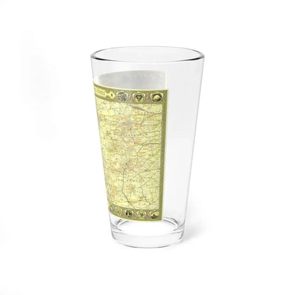 USA - Southwestern (1940) (Map) Pint Glass 16oz - Go Mug Yourself