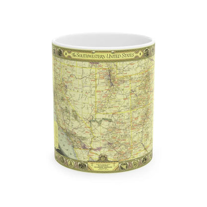 USA - Southwestern (1940) (Map) White Coffee Mug-11oz-Go Mug Yourself