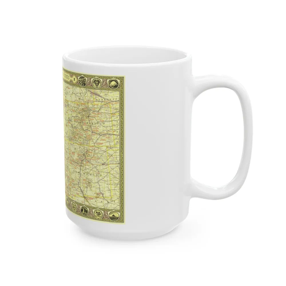 USA - Southwestern (1940) (Map) White Coffee Mug-Go Mug Yourself