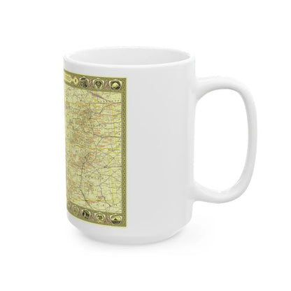 USA - Southwestern (1940) (Map) White Coffee Mug-Go Mug Yourself