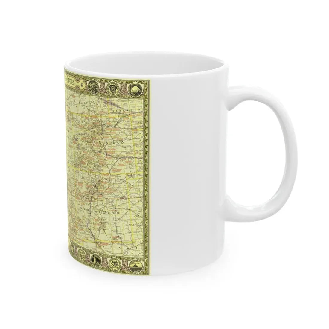 USA - Southwestern (1940) (Map) White Coffee Mug - Go Mug Yourself